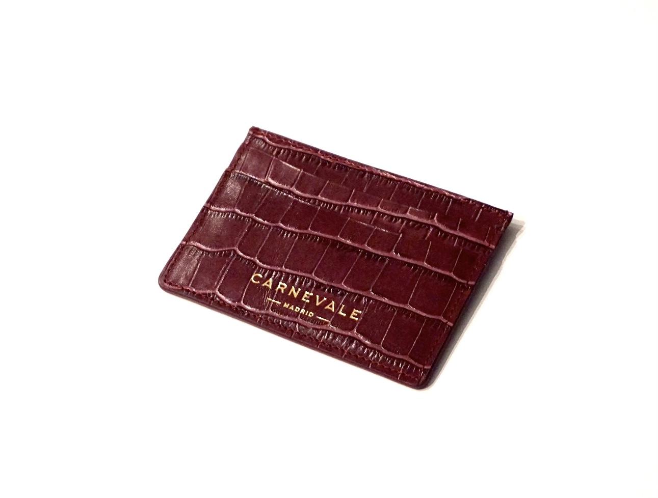 burgundy leather card holder