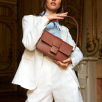 Baguette Dalia Coffee Brown leather made in Spain