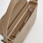 bolso baguette piel cuero taupe bandolera Made in Spain Carnevale