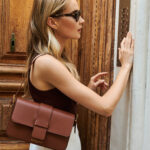 brown Dalia coffee baguette bag