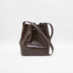 MINI TELMA BUCKET BAG BROWN CHOCOLATE LEATHER LEATHER BUCKET BAG Carnevale Madrid