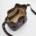 MINI TELMA BUCKET BAG BROWN CHOCOLATE LEATHER LEATHER BUCKET BAG Carnevale Madrid